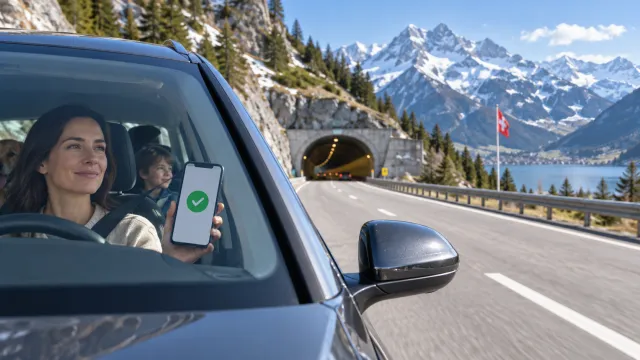 Viñeta de autopista suiza en 2026: precio, validez y compra